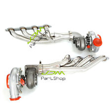 T4 AR.80/.81 Oil Cold Turbos +Exhaust Headers PAIR LS1 LS6 LSX 4.8/5.3/5.7/6.0 picture