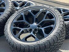 22” Black Tahoe Silverado 1500 Wheels Rims Tires Suburban GMC Sierra Yukon picture