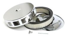 Louvered CORVETTE-Style Air Cleaner Set; 14 in. x 3 in., 5-1/8 in. Neck-CHROME A picture