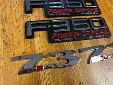 1992 - 1996 FORD F350 F-350 POWER STROKE 7.3 DIESEL EMBLEMS SET CHROME picture