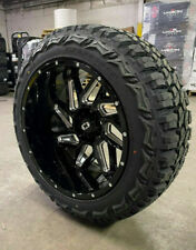 22x12 Vision Spyder Black Wheels 35 MT Tires Package 8x6.5 Ram 2500 3500 picture