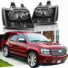 For 2007-2014 Chevy Suburban Tahoe Avalanche Clear Black Headlights Headlamps picture