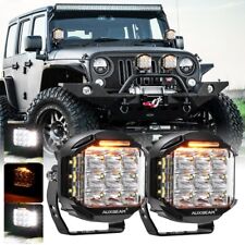 AUXBEAM 5INCH 16440LM V-MAX COMBO BEAM LED POD LIGHTS W/ AMBER SIDE SHOOTER DRL picture