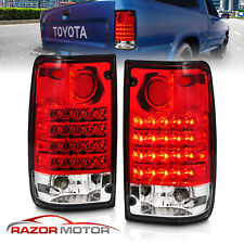 1989-1995 Red Clear LED Tail Light Pair For Toyota Pickup Truck w/ Bulb + Socket picture