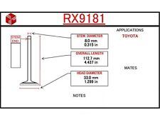 Engine Exhaust Valve ITM RX9181 fits 78-80 Toyota Cressida 2.6L-L6 picture