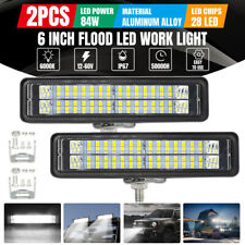 2x 6inch 84W LED Work Light Bar Flood Fog Lamp Offroad Driving Truck SUV ATV 4WD picture