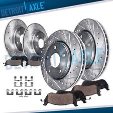 Front Rear Drilled Disc Rotors Ceramic Brake Pads for Honda Pilot Acura MDX ZDX picture