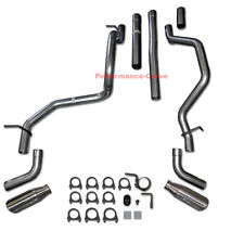 Dual Exhaust Pipe Kit w/ Tips Fits 07-13 Chevrolet Silverado GMC Sierra 4.8 5.3 picture