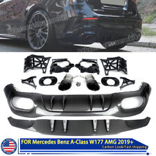 Dual Exhaust For Benz W177 A160 A250 A35 AMG Rear Diffuser Lip Carbon Look 2019+ picture