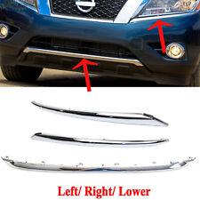 Bumper Trim Set For Nissan Pathfinder 2013-2016 Front Left Right Lower Chrome picture
