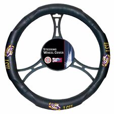 NCAA LSU Tigers Car Truck Black Synthetic Leather Steering Wheel Cover picture