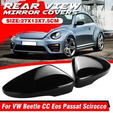 Rear View Side Mirror Cover Caps Glossy Black For VW Beetle CC SCIROCCO 2009-17 picture