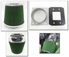 Green Cold Air Intake Filter + MAF Adapter For 1991-1996 Ford Escort 1.8L 1.9L  picture