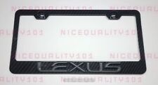 3D Lexus Black On Carbon Fiber Style Finished License Plate Frame Rust Free picture