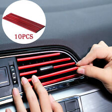 10x Red Car Interior Air Conditioner Outlet Decoration Stripes Cover Accessories picture