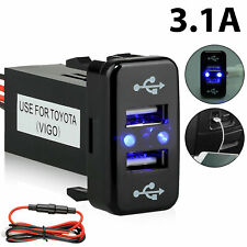 3.1A Car Charger Socket Dual 2 USB Port Charging Power Adapter Outlet for Toyota picture