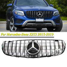 Chrome GT R Style Front Grille Grill For Mercedes X253 GLC300 2015-2019 W/Emblem picture