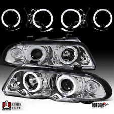Fit 1999-2001 BMW E46 323i 325i 328i Dual LED Halo Projector Headlights Lamps picture