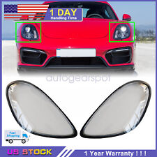 Headlight Lens Cover Shell Left + Right For 2014-2016 Porsche Boxster Cayman 981 picture
