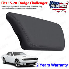 Fits 2015 2016 2017-2020 Dodge Challenger Console Lid Armrest Vinyl Cover Black picture