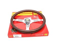 MOMO Super Grand Prix Heritage Steering Wheel Mahogany Wood Chrome Spokes 350mm picture