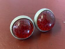 ACCESSORY RED GLASS REFLECTOR JEWEL PAIR VINTAGE HOT ROD TROG SCTA picture