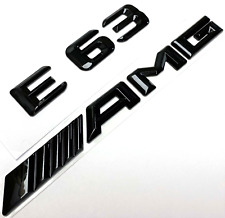 #1 BLACK E63 + AMG FIT MERCEDES REAR TRUNK EMBLEM BADGE NAMEPLATE DECAL NUMBERS picture