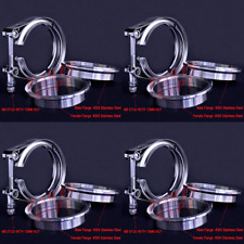 4 Pcs Exhaust Downpipe 3inch V-band Clamp Male/Female Flange Kit SS304 stainless picture