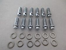 SMALL BLOCK CHEVY 6pt. INTAKE MANIFOLD BOLT KIT CHROME 283,327,350,383,400 #9829 picture