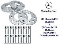 Mercedes Benz Wheel Spacers Kit 5x112 (2) 5mm & (2) 15mm Fits: W203 W209 W210  picture