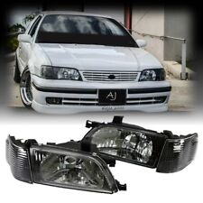 For 1995-1999 Toyota Tercel Headlights Black Hosuing Clear Lens Lamps Left+Right picture
