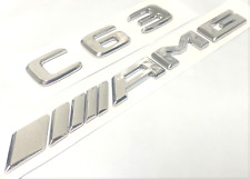 #2 CHROME C63+AMG FIT MERCEDES C63 REAR TRUNK NAMEPLATE EMBLEM BADGE DECAL picture