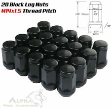 20 Black Lug Nuts 14x1.5 For 2011 and Newer Jeep Grand Cherokee SRT8 Trailhawk picture