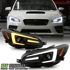 2015-2021 Subaru WRX STI Black LED Switchback Sequential Projector Headlights picture