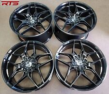 Set of 4 Custom 20 inch Wheels 5X130 Black Staggered Porsche Cayman Panamera picture