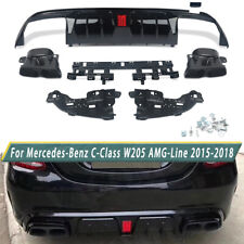 Rear Diffuser Lip W/Exhaust Tips For Mercedes-Benz W205 C300 C63 C43 AMG 2015-18 picture