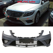 New S63 AMG Style Front Bumper Body Kit W/PDC W/Lip for Benz S-Class W222 14-17 picture