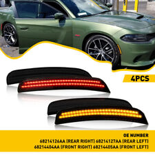 For Dodge Charger 2015-2021 Smoked Lens LED Side Marker Lights Front Rear 4PCS picture