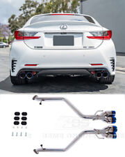 Quad Burnt Tips Exhaust For 15-up Lexus RC200t 300 350 Axle Back Muffler Delete  picture
