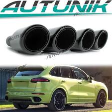 Gloss Blaxck Exhaust Tips Pipe for Porsche Cayenne Base 2010-2014 picture