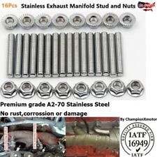 Exhaust Manifold Header Stainless Steel Studs&Nuts Bolts For Ford F150 4.6L 5.4L picture