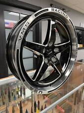 1x 18x5 Black V Star 5 Spoke Polished Lip Rim Wheel 5x120 -25ET For 10-20 Camaro picture