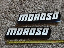 Lot of 2 Moroso Oil Pan Racing Decals Stickers NHRA Nascar Street Outlaws Vacuum picture
