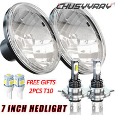 For AC Shelby Cobra 1962-1973 Pair 7 inch Round Headlights H6024 High Low Beam picture