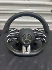 22-23 MERCEDES-BENZ SL63 AMG GT DRIVER STEERING WHEEL LEATHER BLACK OEM YELLOW picture