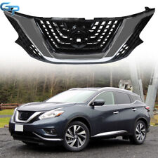 Front Bumper Grille For 2015-2017 2018 Nissan Murano Upper Grill Chrome Black picture