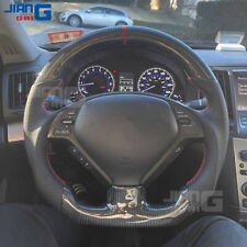 Black Carbon Fiber Sport Steering Wheel For infiniti 08-15 G37 G37X Sedan Coupe picture