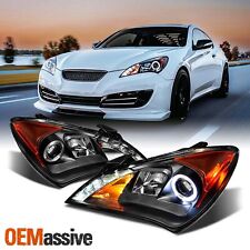 Fit 2010-12 Genesis Coupe 2DR Halo Projector Black Headlights W/Daytime LED DRL picture
