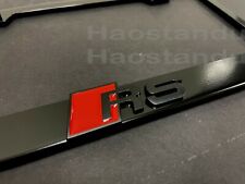 1x (Black) RS 3D Emblem BLACK Stainless License Plate Car Tag Frame Holder picture