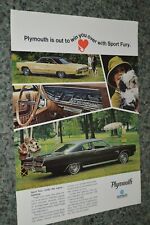 ★★1967 PLYMOUTH SPORT FURY ORIGINAL ADVERTISEMENT PRINT AD 67 picture